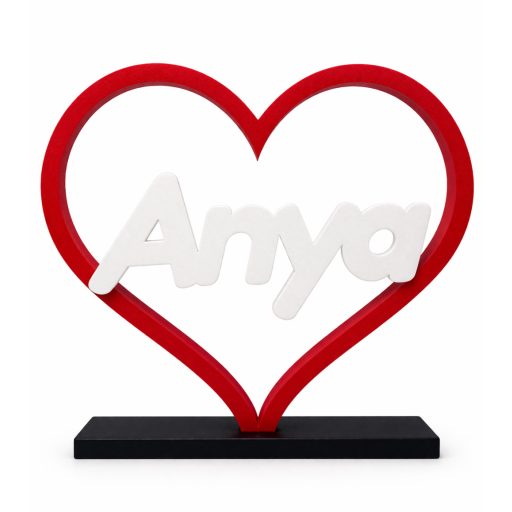 Szív alakú dekor Anya felirattal 23 cm - ajándék anyáknak