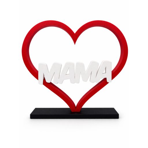 Szív alakú dekor Mama felirattal 23 cm - ajándék mamáknak