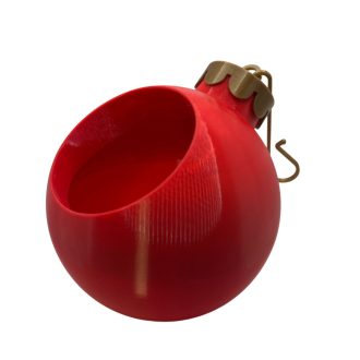   Asztali gömb alakú karácsonyi tároló - piros/arany (14 cm)
