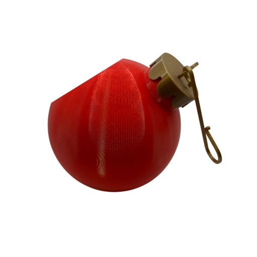 Asztali gömb alakú karácsonyi tároló - piros/arany (14 cm)