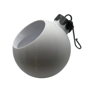   Asztali gömb alakú karácsonyi tároló - fehér/szürke (14 cm)