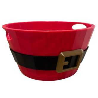 Mikulás Öves Karácsonyi Tároló Tál - Piros  (16 cm)