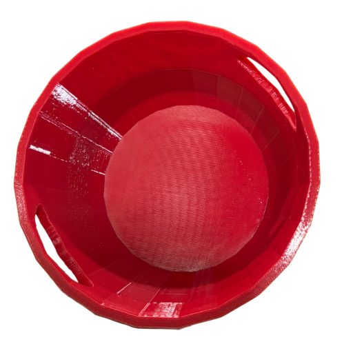 Mikulás Öves Karácsonyi Tároló Tál - Piros  (16 cm)